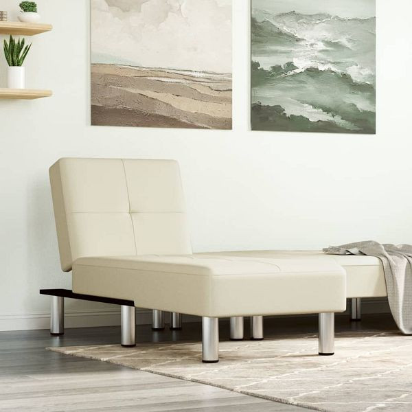vidaXL Chaiselongue Creme Kunstleder, 352850, 8720845847692