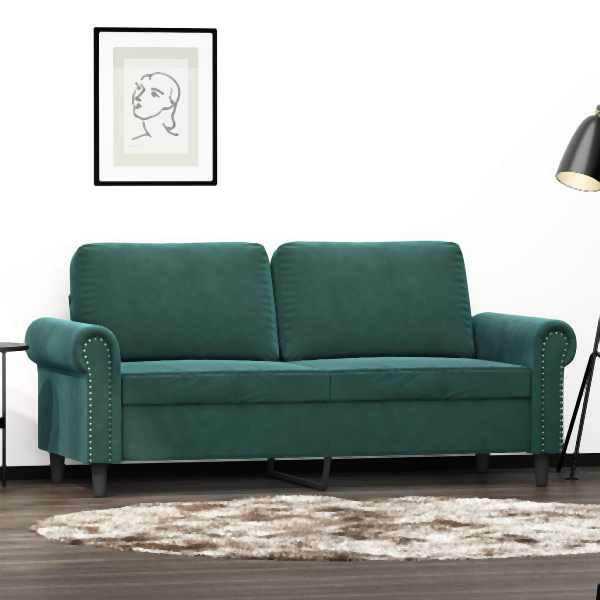 vidaXL 2-Sitzer-Sofa Dunkelgrün 140 cm Samt, Füllung: Schaumstoff, 359531