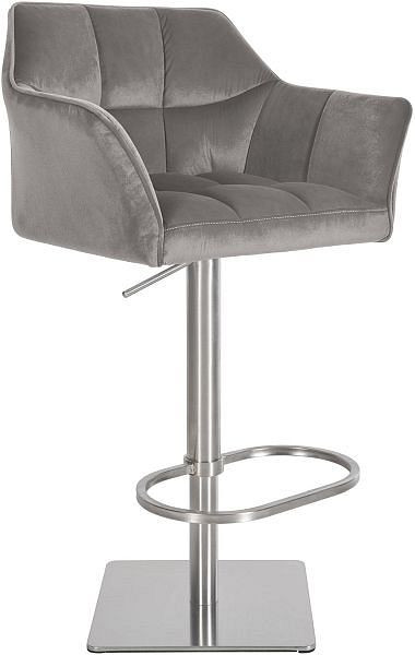 CLP Barhocker Damaso E Samt, grau, 321942, 4251756488246
