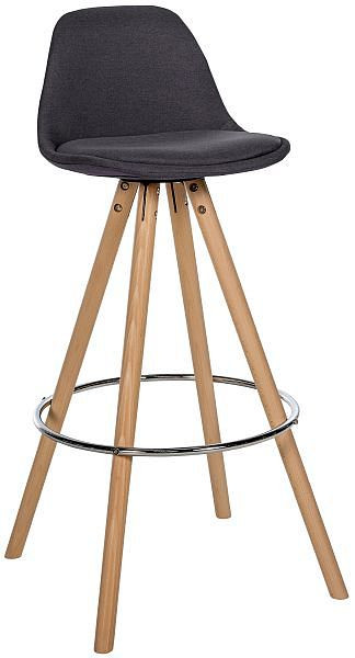 CLP Barhocker Corbin Stoff Rund natura, dunkelgrau, 323320