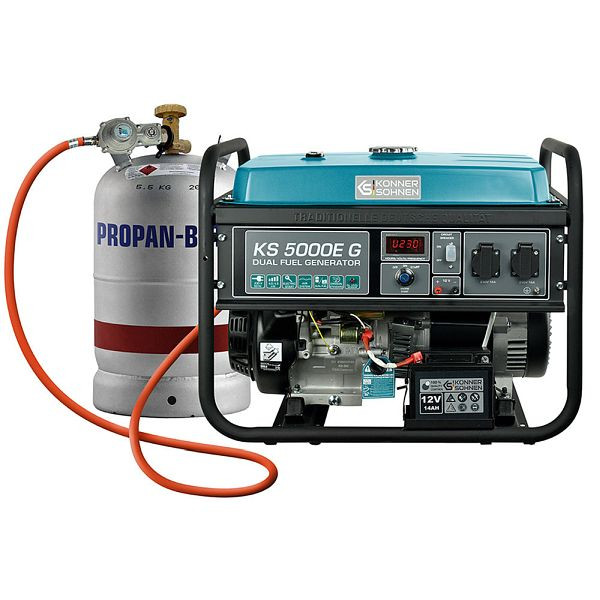 Könner & Söhnen LPG/Benzin-Generator, Nennleistung: 4 KW, Hubraum: 389 cm3, KS 5000E G