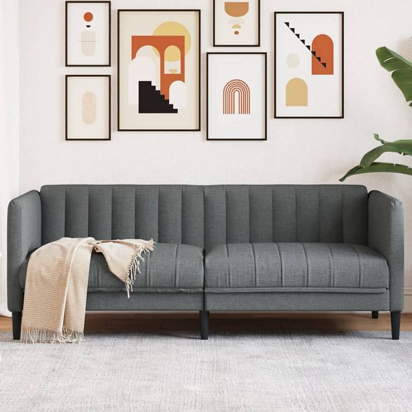 vidaXL Sofa 2-Sitzer Dunkelgrau Stoff, 372605, 8721012399914
