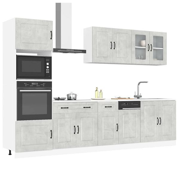 vidaXL 7-tlg. Küchenschrank-Set Kalmar Betongrau Holzwerkstoff, 3314735