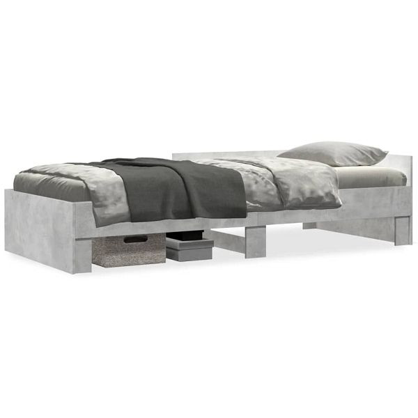 vidaXL Bettgestell Betongrau 90x190 cm Holzwerkstoff, 849589