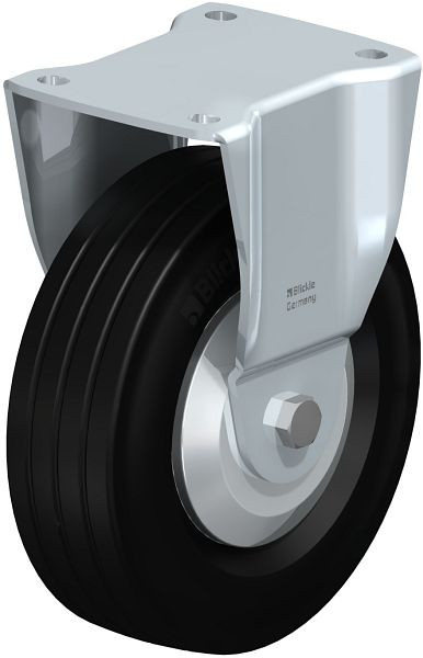 Blickle B-V 205R-FA Stahlblech-Bockrolle, mittelschwere Ausführung, mit Anschraubplatte, Vollgummi, Schwarz, 749119