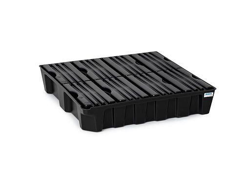 DENIOS base-line Kleingebindewanne base-line aus Polyethylen (PE), mit Ablauf und PE-Gitterrost, 70 Liter, 290888