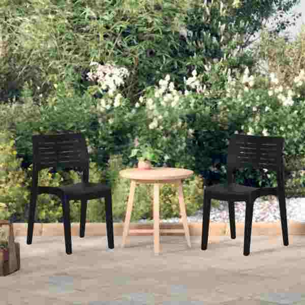 vidaXL Gartenstühle 2 Stück Anthrazit Polypropylen, 317728