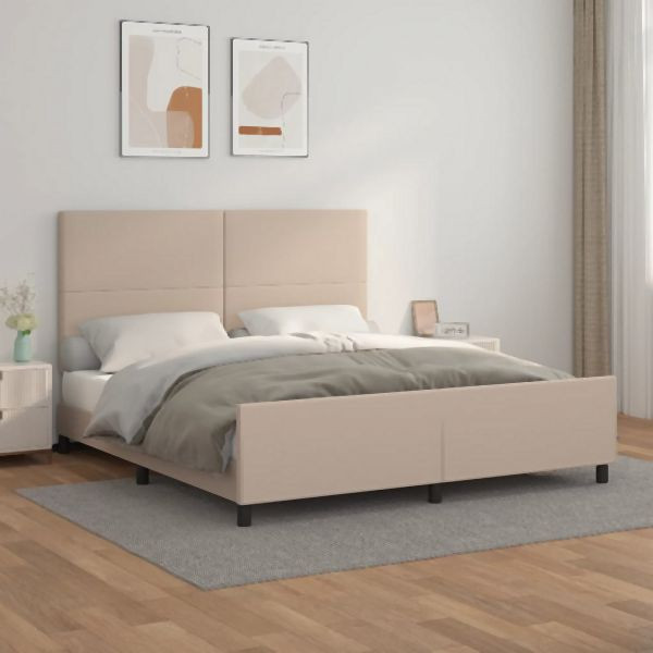 vidaXL Bettgestell mit Kopfteil Cappuccino-Braun 180x200 cm Kunstleder, 3125468
