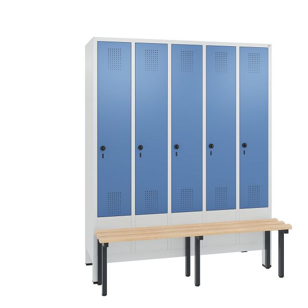 C+P Spind Evolo, 5 Abteile, H1850xB1480xT815 mm, Lichtgrau/Fernblau, 48030-50 S10337