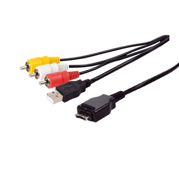 S-Conn USB / AV Verbindungskabel für Sony Cyber Shot (USB 2.0, 3x Cinch Stecker auf Sony Cyber Shot Stecker) 1,5m, 77377