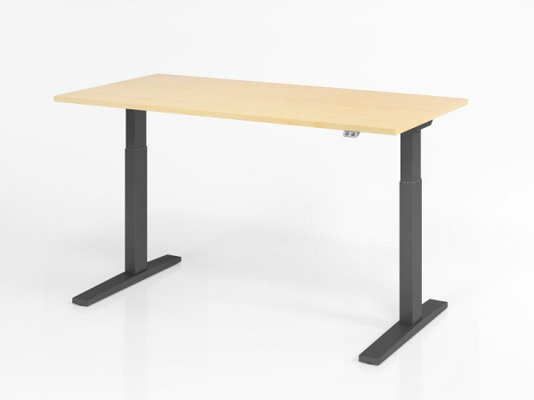 Hammerbacher Schreibtisch XMKA16, 160 x 80 cm, Platte: Ahorn, 25 mm dick, ABS-Dickkante, Rechteckform, Graphit, VXMKA16/3/G
