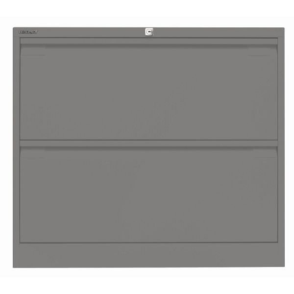 Bisley Hängeregistraturschrank, doppelbahnig, 2 HR-Schubladen, 649 slate, DF2649