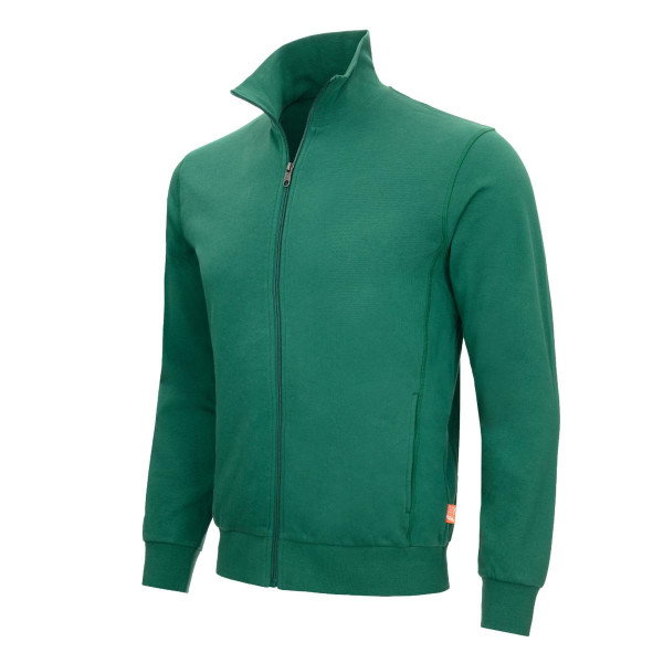 NITRAS MOTION TEX LIGHT, Sweatjacke, 70% Baumwolle / 30% Polyester, 300 g/qm, STANDARD 100 by OEKO-TEX®, Größe: XS, Farbe: grün, VE: 15 Stück, 7020-3000-XS