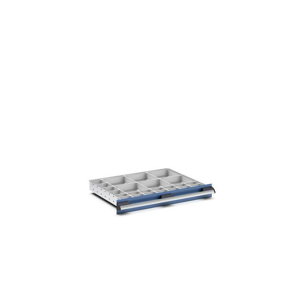 bott cubio Sortiment mit 24 Boxen, BxTxH: 650x525x50mm, Kunststoff / RAL 7035, 43020797