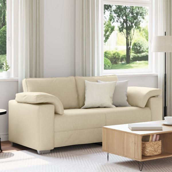 vidaXL Sofa Creme Stoff Mittel Robust Sofa Rechteckig, 4105234