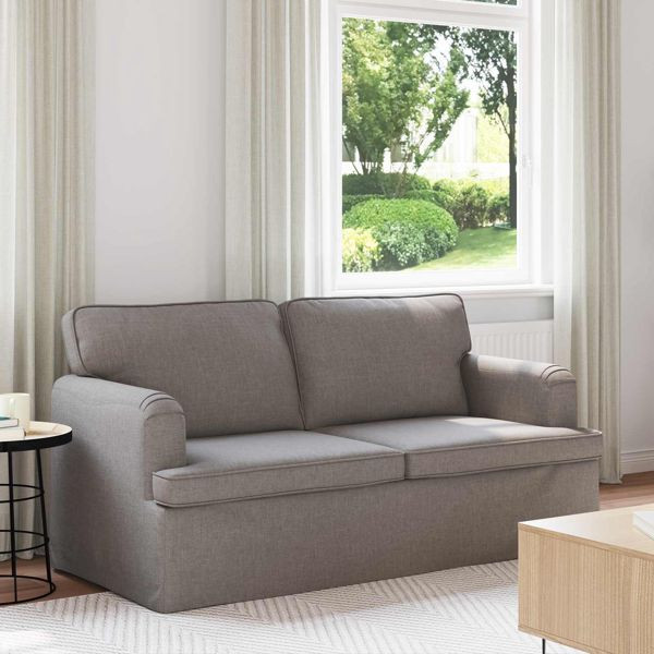 vidaXL Sofa 140cm Taupe Metall, 42024494, 8721364377950