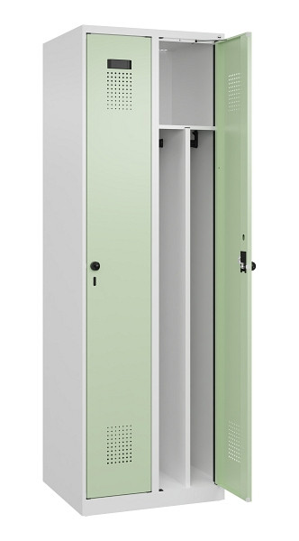 C+P Spind Evolo PLUS, 2 Abteile, 1850x600x500mm, 9016/6019, Verschluss Drehriegel, 049000-20F S10019