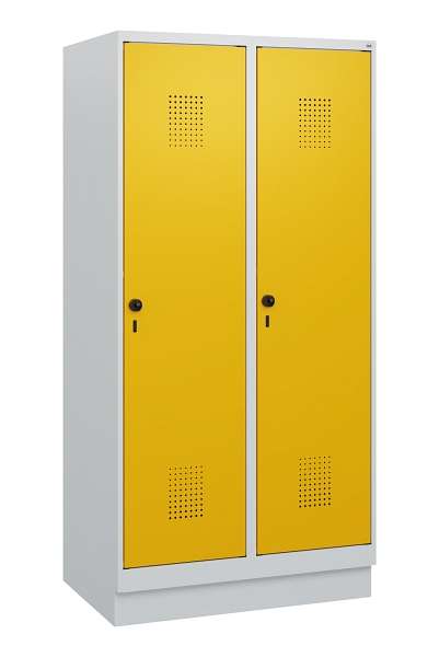 C+P Spind Evolo PLUS, Sockel, 2 Abteile, 1630x800x500mm, 7035/1004, Drehriegel, 0490205-22 S10000