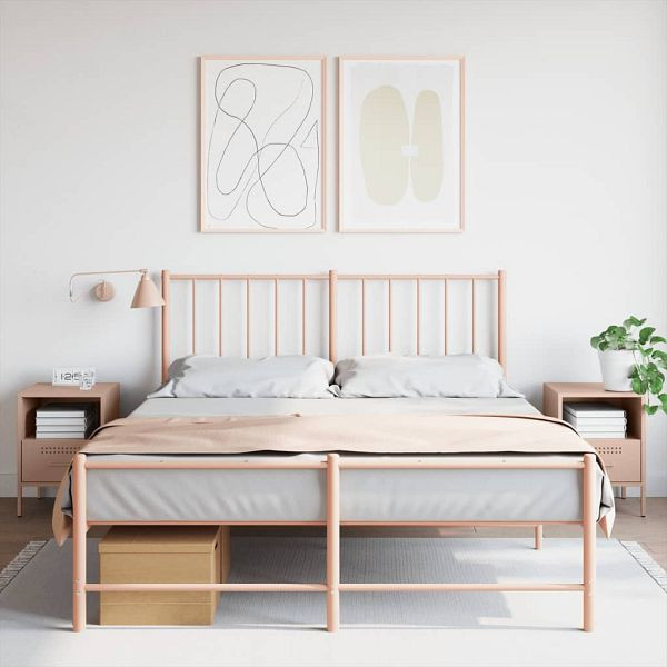 vidaXL Nachttische 2 Stück Rosa 36x39x50,5 cm Kaltgewalzter Stahl, 843057
