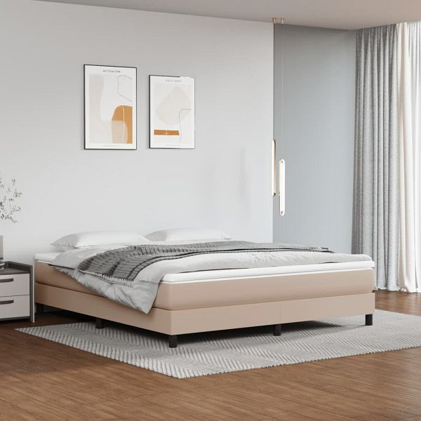 vidaXL Bettgestell Cappuccino-Braun 180x200 cm Kunstleder, 3120717