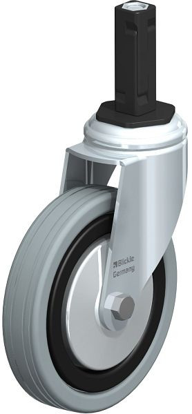 Blickle LKRA-VPA 125K-11-FA-EV12 Apparate-Lenkrolle mit Expander, Vollgummi, Grau, 848303