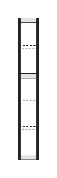 Kerkmann Endseite Stora, T 600 x H 2250 mm, silber/lichtgrau, 51266614