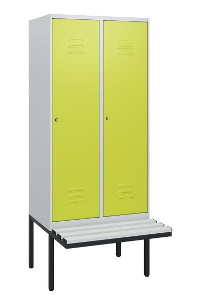 C+P Umkleidespind Classic PLUS, 2 Abteile, 1950x800x815mm, 7035/0024, Zylinderschlösser, 0800405-22 S10055