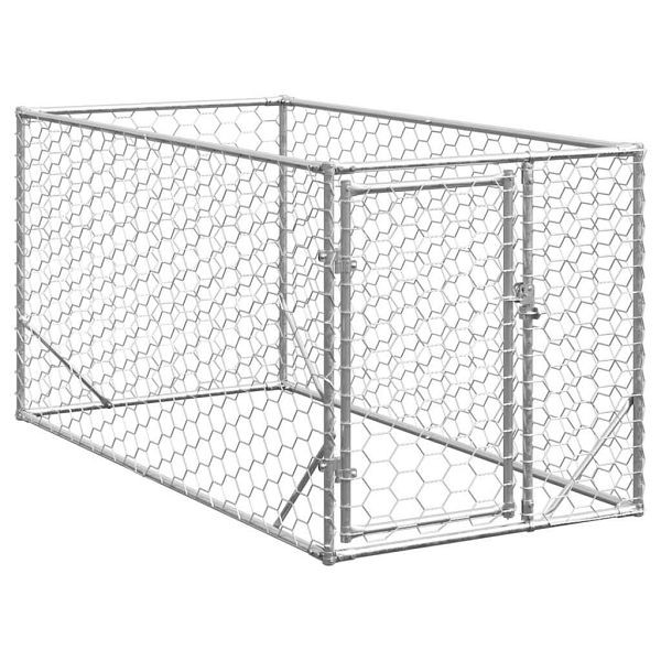 vidaXL Outdoor-Hundezwinger mit Tür 2x1x1 m Verzinkter Stahl, 4105410