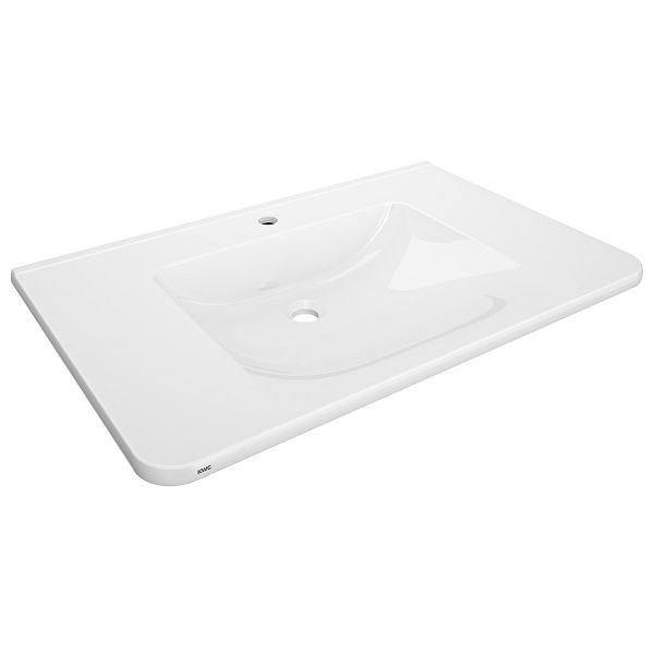 KWC Einzelwaschtisch, MEDCARE, MIRANIT, 850x150x550 mm, weiß, Hahnloch, 2030072440