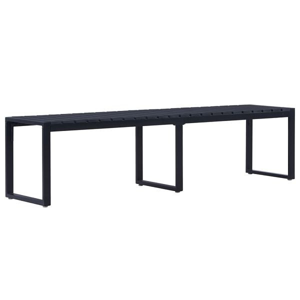 vidaXL Gartenbank 180 cm PS-Platte Schwarz, 49493