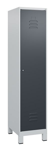 C+P Umkleidespind Classic PLUS, Füße, 1800x400x500mm, 7035/7016, Zylinderschloss, 0800107-12 S10023