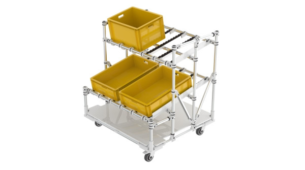 TRILOGIQ Dynamischer Bereitstellungs-Trolley mit 2 Picking-Ebenen, 21758-01