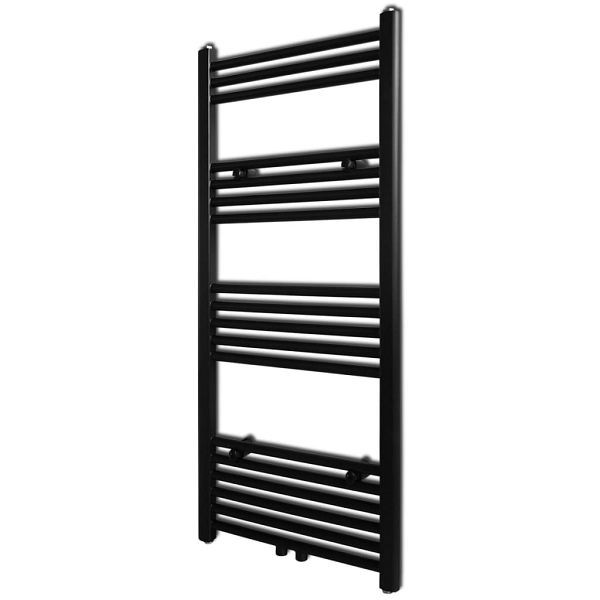 vidaXL Handtuchheizkörper Warmwasser Gerade Schwarz 500x1160 mm, 141907
