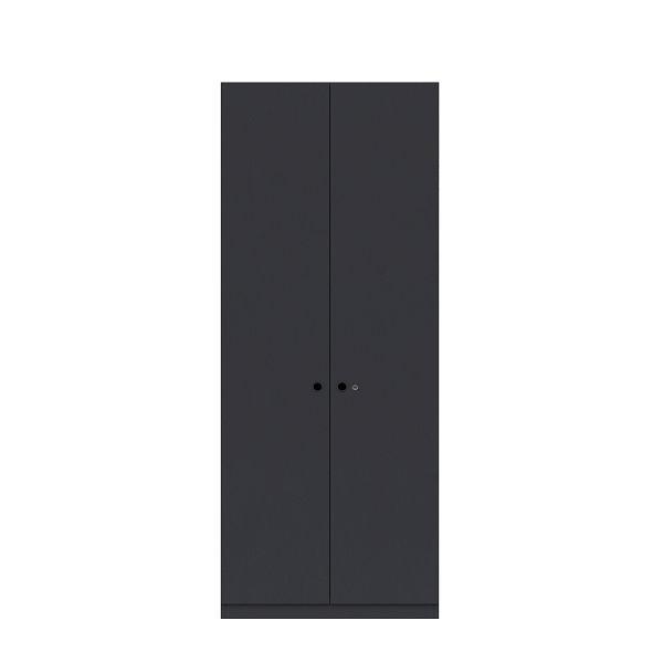 Bisley Kleiderschrank Pren, Mit Kleiderstange, 1 Hutboden und 1 Schuhfach, Mit Zylinderschloss, H 1970 x B 800 x T 500 mm, 086 kohlengrau, PNW08192SL086