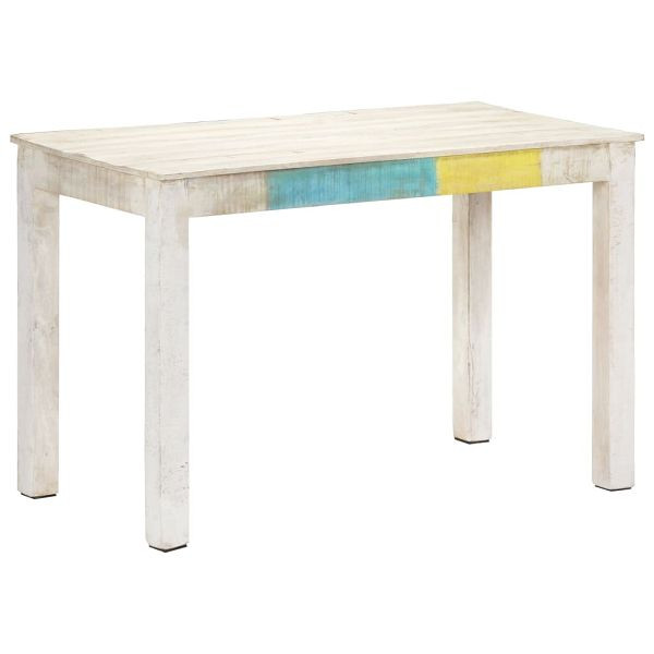vidaXL Esstisch Weiß 120x60x76 cm Massivholz Mango, 323557