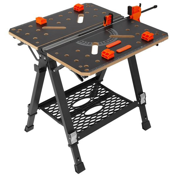 VEVOR Werk- und Spanntisch 454kg Tragfähigkeit 70x65cm Große Arbeitsfläche Klappbar, B454KG70X65CM9NVGV0