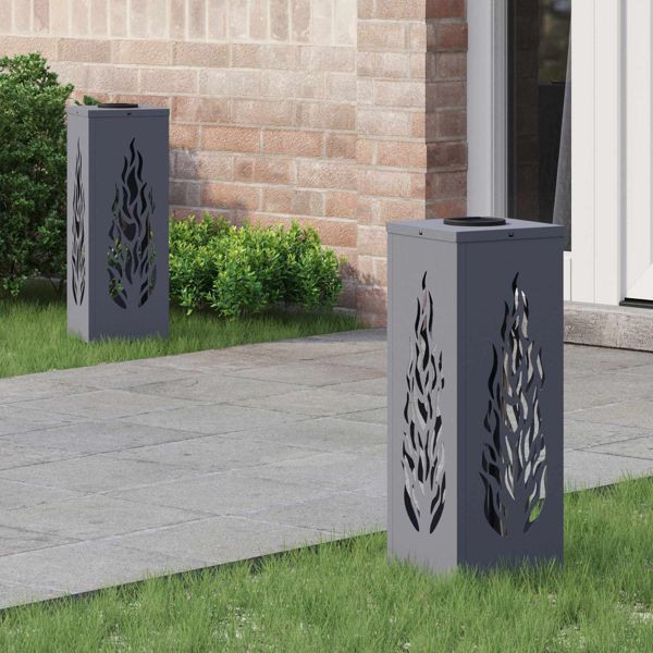 vidaXL Solar LED Weg Licht 2 pcs Anthrazit Kalt gewalzter Stahl, 879795