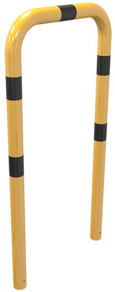 Schake Rammschutzbügel Stahlrohr Ø 76 mm gelb / schwarz, Gesamtbreite: 750 mm, Höhe Überflur: 1150 mm, zum Einbetonieren, 477_08BG