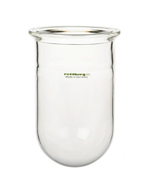 Rettberg Reaktionsgefäß, 5000 ml, Flansch DN 150, mit Nut, zylindrisch, Boden rund, Borosilikatglas 3.3, 134211273
