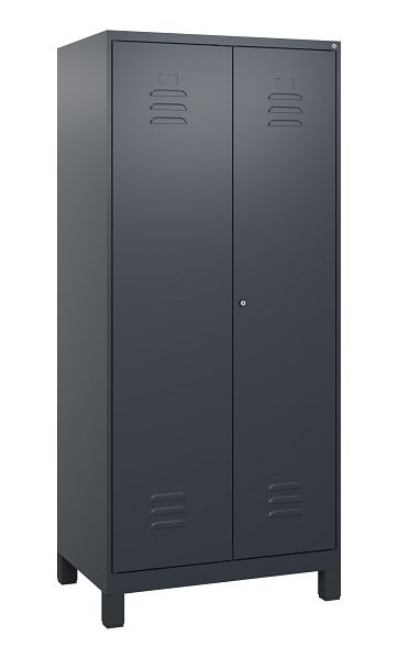 C+P Umkleidespind Classic PLUS, Doppel-Spind, Füße, 2 Abteile, 1800x800x500mm, 7016/7016, Zylinderschloss, 0800127-22P S10027