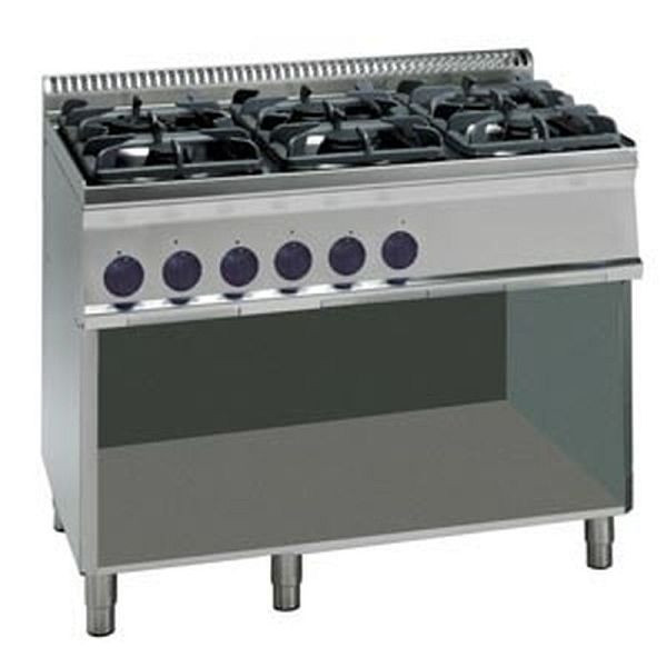 KBS Gas-Herd 30kW 6 Brenner offener Unterbau, 10321018, 4059395104424