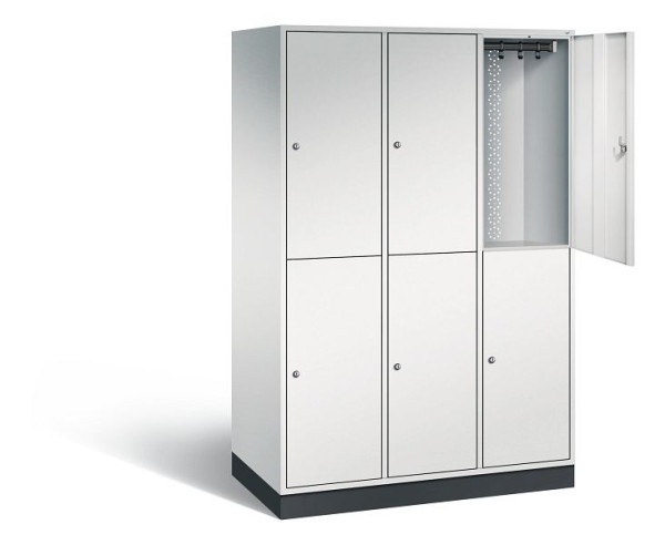 C+P Spind doppelstöckig XL Intro, H1950xB1220xT590mm, Farbe: Lichtgrau, 8270-303 S10000