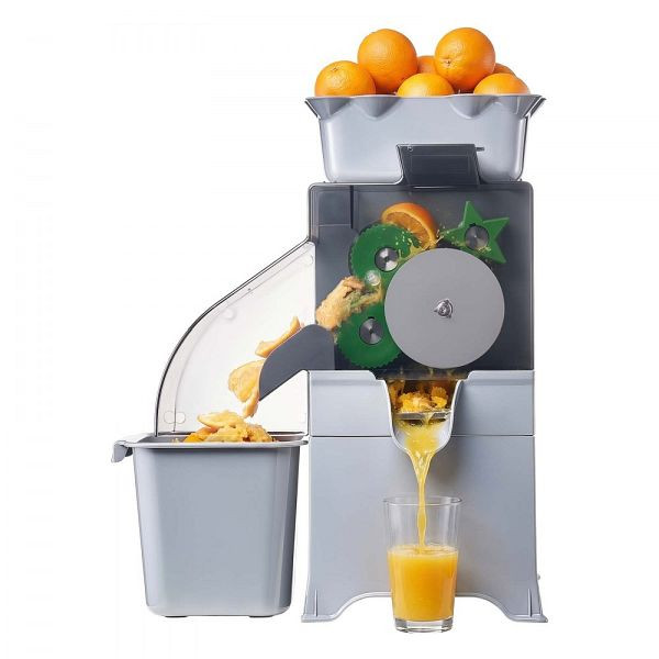 VEVOR Gewerbliche Orangenpresse 100W, Edelstahl Saftpresse mit Schalenbehälter, für Zitrusfrüchte & Granatäpfel, PC-Abdeckung, BZDJLCZJ100W0E992001V2