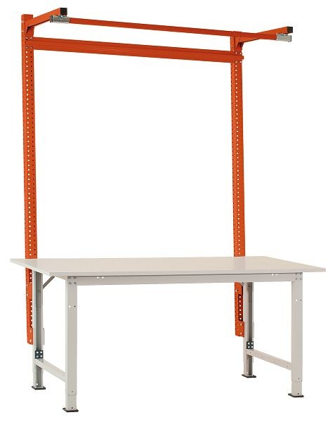 Manuflex Aufbauportal mit Ausleger in Rotorange RAL 2001, für PACKPOOL Spezial mit Breite von 2000 mm, AS1623.2001