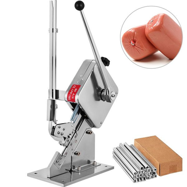 VEVOR Hochwertige manuelle u-förmige Wurst-Klipper-Schneidemaschine mit 2 Schachteln Clips, DKJSDUXD2HK000001V0