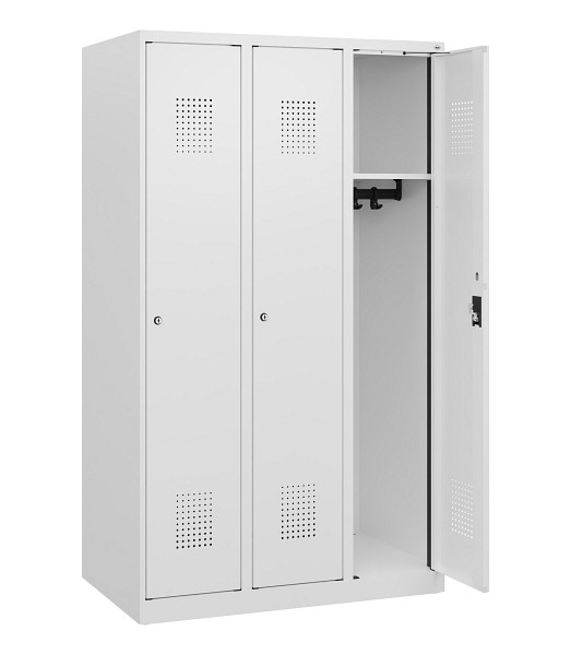C+P Spind Evolo PLUS, 3 Abteile, 1530x900x500mm, 9016/9016, Zylinderschloss, 0490005-30 S10047