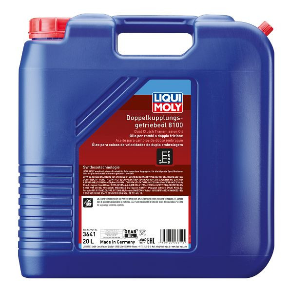 LIQUI MOLY Doppelkupplungsgetriebeöl 8100, Kanister Kunststoff, VE: 20 Liter, 3641