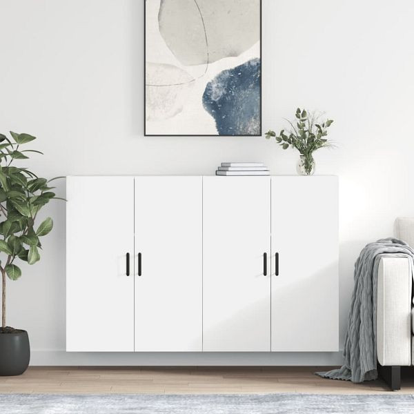 vidaXL Wandschränke 2 Stück Weiß 69,5x34x90 cm, Holzwerkstoff, 3195627