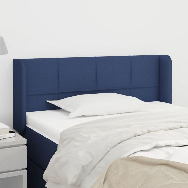 vidaXL Kopfteil mit Ohren Blau 93x16x78/88 cm Stoff, 3118756