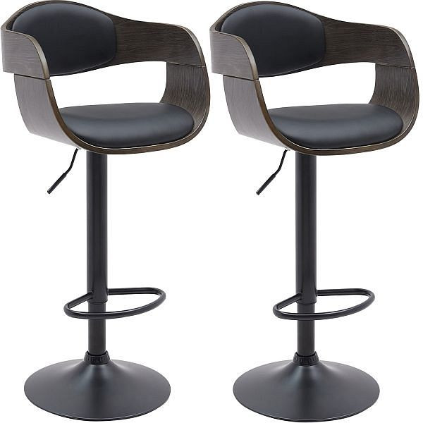 CLP Barhocker Kingston B Kunstleder, schwarz/grau, VE: 2 Stück, 323992